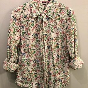 HTF J. Crew Liberty print women’s button down shirt.
